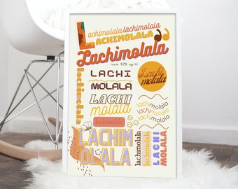 BtS Poster: Lachimolala Retro Word Art, BTS Jimin Quote Art Print, K-pop Digital Wall Art, 방탄소년단 Digital Download, Room Decor, Run BTS Poster