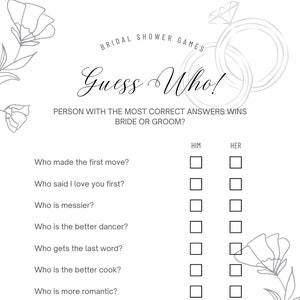 Digital download for 5 simple and fun, family friendly bridal shower games. Text is NOT editable. Instant download PDF