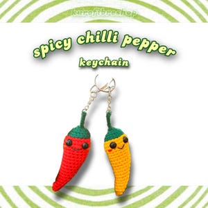 Chilli Pepper Keychain | Crochet Spicy Bag Charm | Car Accessory| Handmade Gift For Chilli Lover | Multiple Colours | Ready to Ship