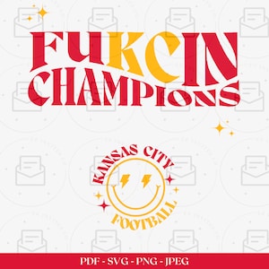 Campione del Super Bowl di Kansas City PNG SVG / Design fantastico per magliette da football
