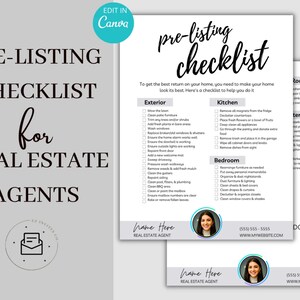 Real Estate Pre-Listing Checklist: Home Seller Canva Template (Printable)