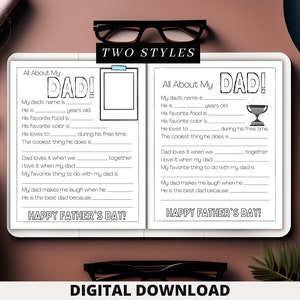 Father's Day Printable: All About My Dad, Instant Download for a ...