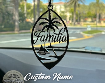 Guam Ornament | Custom Name Guam Seal Acrylic Car Charms | Personalized Name Guam Seal Ornament | Car Charms | Holiday Gifts