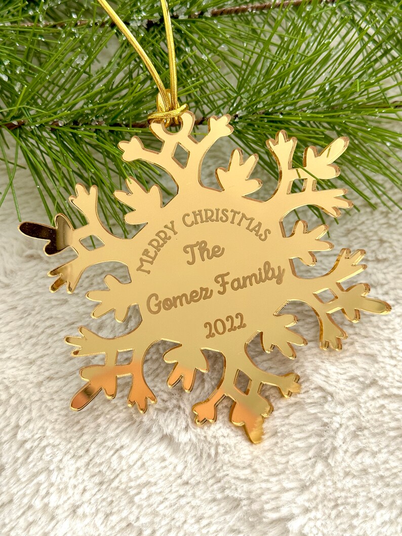 Custom Snowflake Family Ornament Christmas Acrylic Ornament Our First