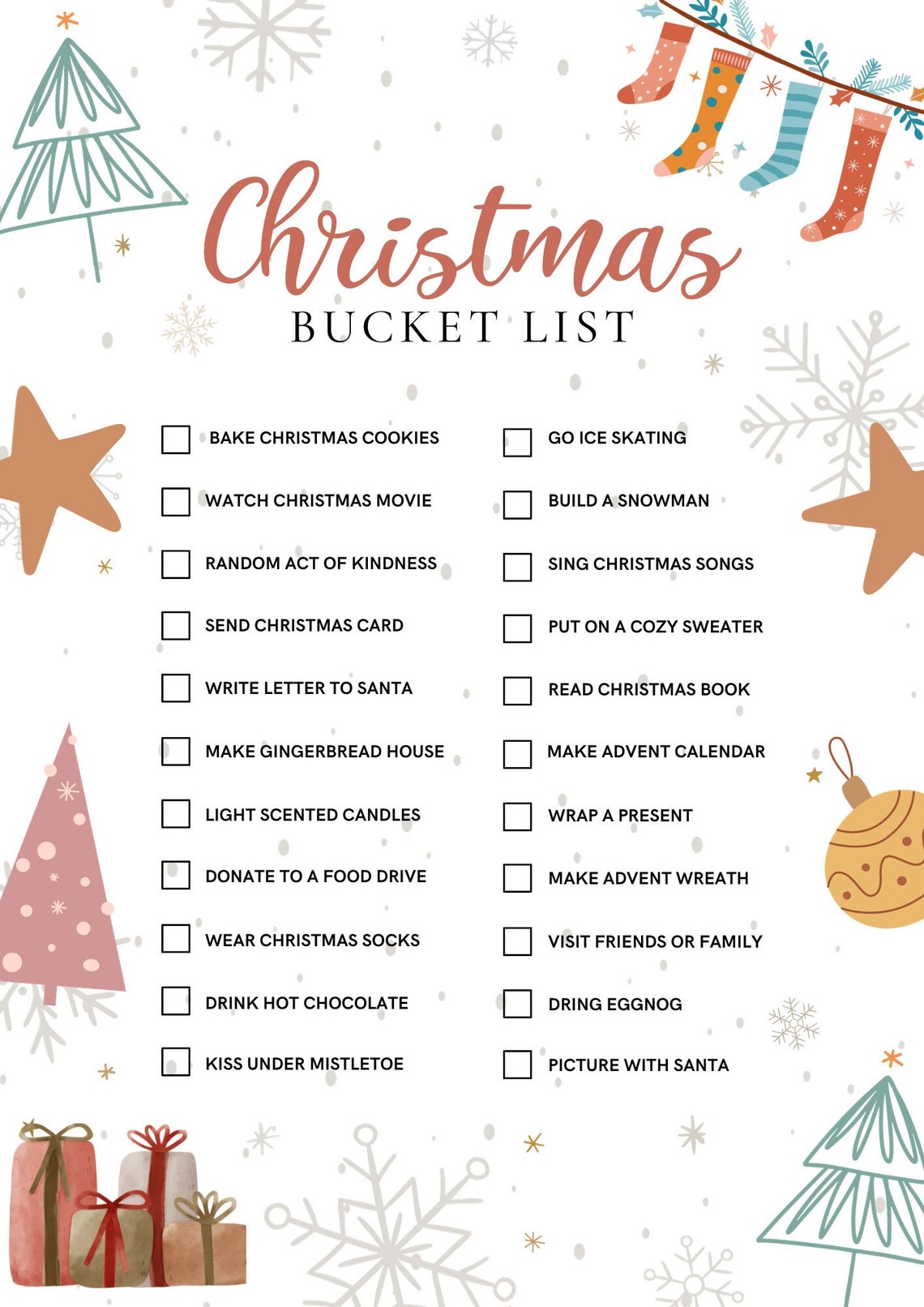 Christmas Bucket List 2023 - Etsy