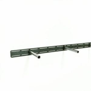 May include: A metal shelf bracket with three adjustable arms. The bracket is designed for mounting shelves to a wall.