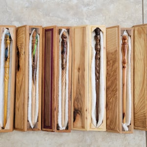Handmade Hardwood Wizard Wand with Wood Box