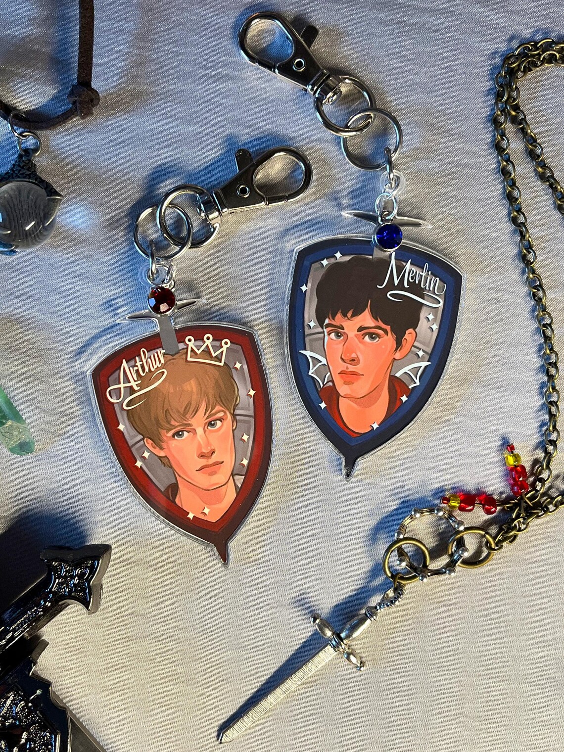 Merlin Frame Keychain Merlin BBC Keychain - Hard Plastic Acrylic Custom Keychains - Etsy
