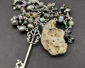 Key and Hagstone Witch's Ladder (multiple stone options)