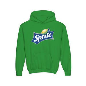 Sprite-Inspired Lime Green Hoodie - Youth Heavy Blend Hooded Cozy Graphic Pullover Sweatshirt