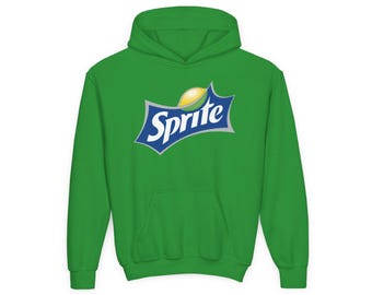 Sprite-Inspired Lime Green Hoodie - Youth Heavy Blend Hooded Cozy Graphic Pullover Sweatshirt