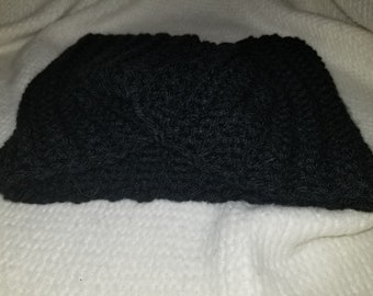 Black Crochet Earwarmer