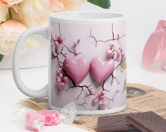 Valentine's Day gift 3D print mug with name wedding anniversary gift idea