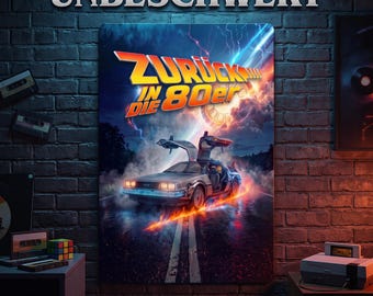 80s Retro Tin Sign | Man Cave Decor for Gaming Rooms | Back to the 80s Wall Art | Gift for Nerd Gamers & Film Fans | 20 x 30 cm