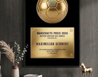 Personalized Digital Ballon d'Or | Football Gift Player of the Year | Golden Ball Certificate | 24-Hour Printable Poster | End-of-Season Gift