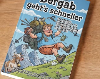 Hand-signed book gift for hikers: Downhill is faster | Funny hiking guide with dedication | Outdoor gift idea