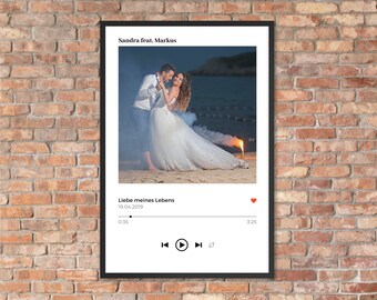 Love in Harmony: Personalisiertes Musikposter zum Valentinstag - Melodie unserer Liebe sofort bearbeiten & ausdrucken