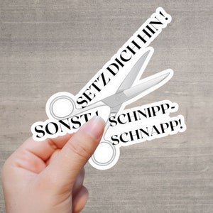 Funny toilet sticker: Sit down! Otherwise, snip snap - Funny restroom decor - Guest toilet sticker