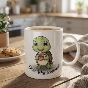 Gepersonaliseerde mok met schildpadmotief en naam, schattig schildpadcadeau voor vrouwen en kinderen, koffiemok met schildpadmotief, verjaardagsmok