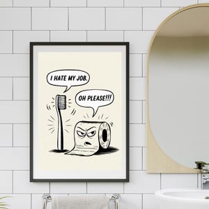 Stampabile arte della parete del bagno Poster da bagno divertente - Poster da toilette divertente Download immediato