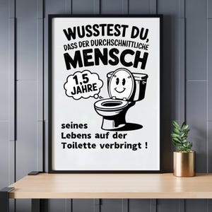 Funny Bathroom Poster – Funny Toilet Statistics, Humorous Wall Art, Instant Download, 300 DPI, for Guest Toilet & Bathroom