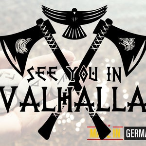 SVG files | Instant download &quot;See you in Valhalla&quot; | Norse mythology stickers for cars and more