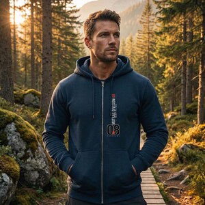 Sudadera con capucha y cremallera para hombre, chaqueta con capucha Mutrail Division 08, ropa urbana para exteriores, chaqueta con cremallera para hombre, estampado vertical, regalo para él
