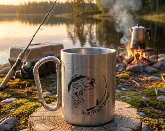 Personalized Angler Mug with Name, Funny Fishing Gift for Men, Dad & Grandpa, Coffee Mug with Fish Motif, Tight Line Mug, Birthday