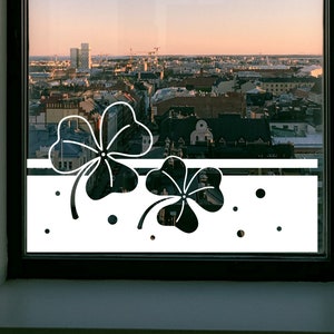 Vinyl sticker window picture with clover leaf self-adhesive decoration for luck and prosperity image 2