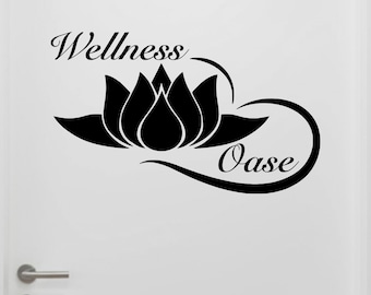 Plotter file Wellness Oasis SVG Bathroom Decor Lotus Flower Wall Decal Door Sign Relaxation Spa Cutfile Cricut Silhouette Instant Download
