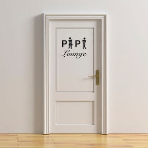 Pi Pi Lounge: grappige toiletdeursticker voor gastentoiletten - originele badkamerdecoratie
