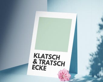 Gossip Corner Poster | Funny Mint Green Wall Art | Gossip Corner Decor | Pantone Style Quote | Kitchen