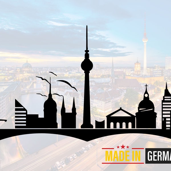 Berlin Skyline Vinyl Aufkleber | Wandtattoo Hauptstadt | Dekorative Wandgestaltung