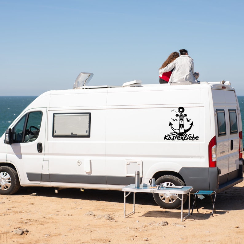 Vinyl Car Sticker Coastal Love Anchor, Seagulls, Lighthouse Baltic Sea, North Sea, North Sea coast image 3