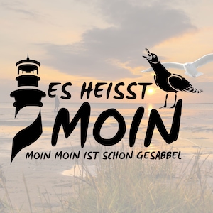 SVG files | Instant download | "It's called Moin. Moin Moin is already babble" with lighthouse and seagulls