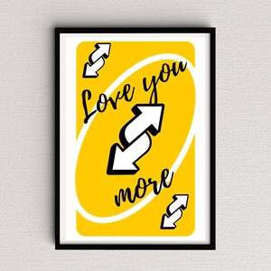 Jogo de arte de parede para impressão e amor: Pôster UNO | amarelo da arte da parede baralho | Pôster moderno | Design minimalista