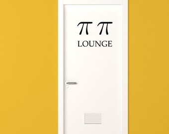 Pi Pi Lounge: funny toilet door sticker for guest toilet with PI sign - original bathroom decoration