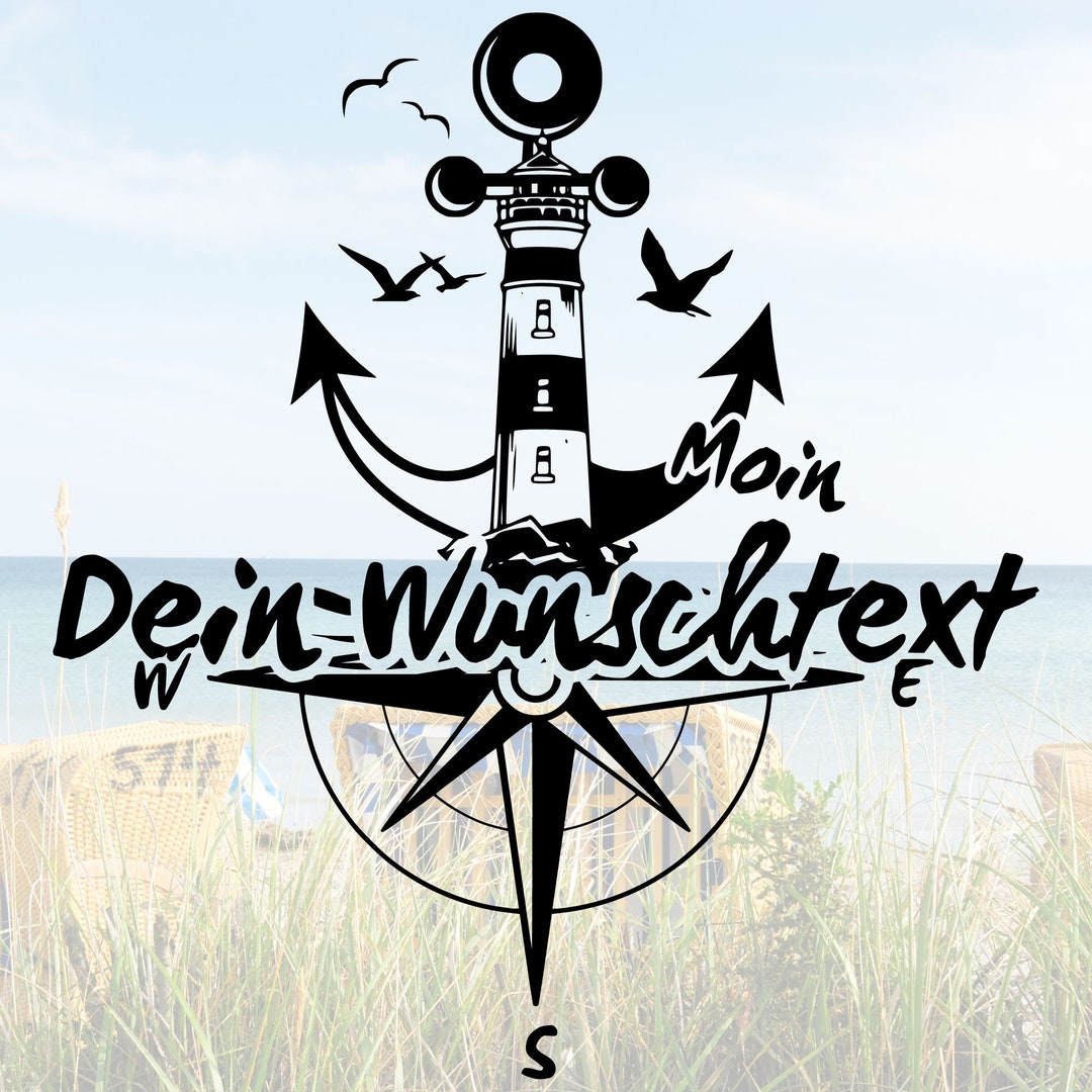 Personalized Vinyl Sticker With Custom Text – Anchor, Compass ...