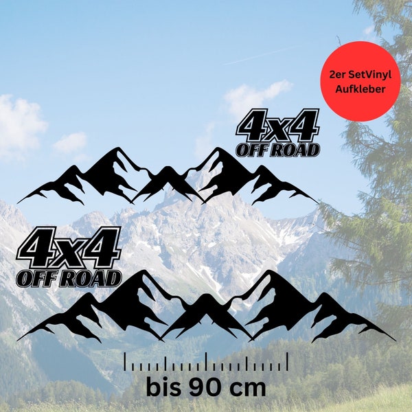 Set di decalcomanie in vinile 4x4 Off Road per avventurieri | Fino a 90 cm di lunghezza"