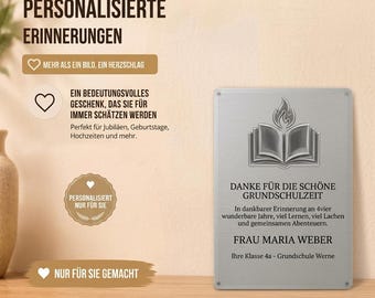 Farewell gift for teacher | Personalized metal graduation sign | Thank you gift for teacher | Graduation gift for class (metal)