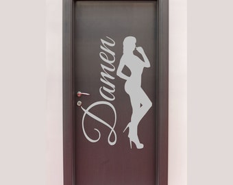 Creative Vinyl Toilet Door Stickers for Unique Accents - Ladies Toilet