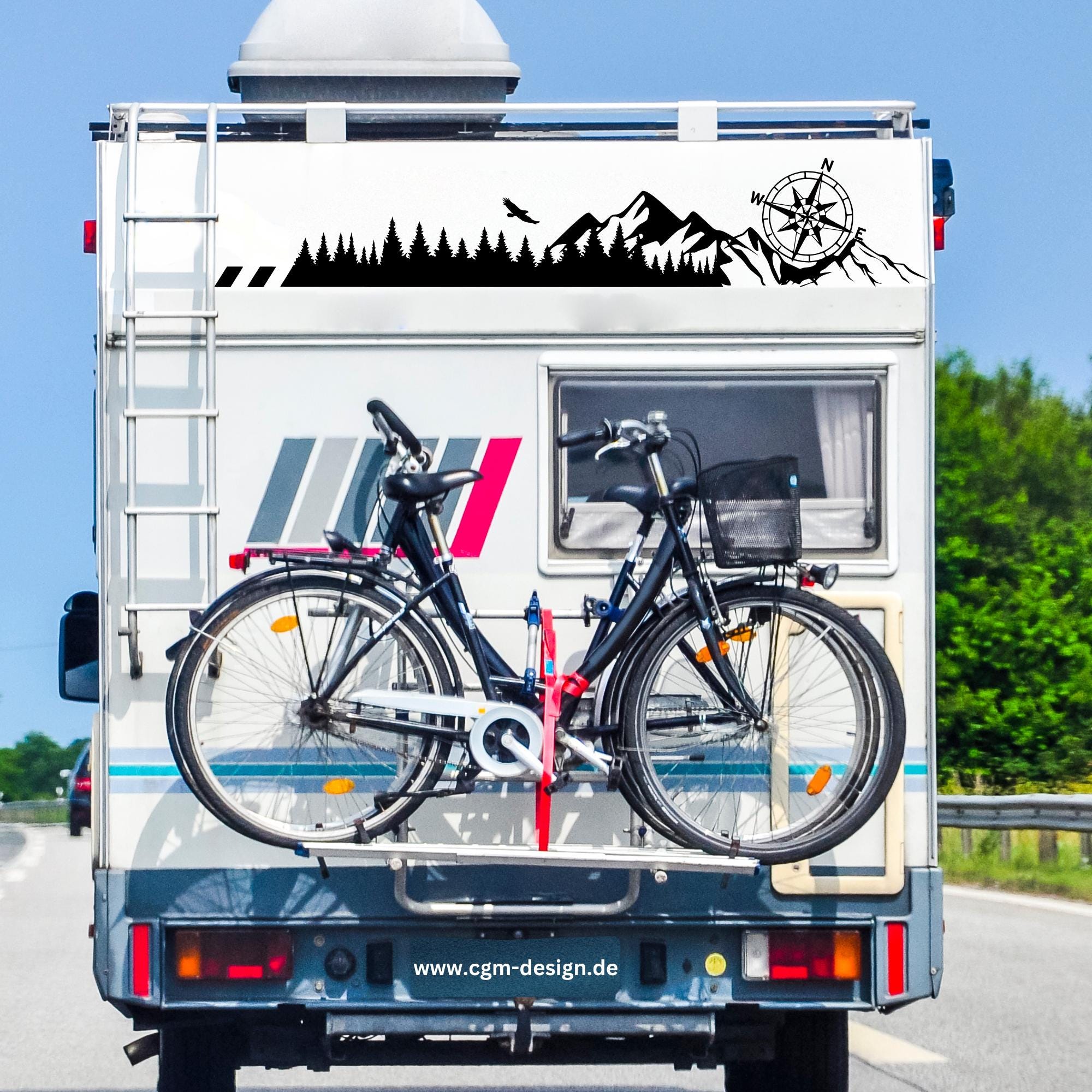 Compass Rv Decal Svg Mountains & Compass SVG File – Motorhome Sticker, Wall Decal, Vanlife ...