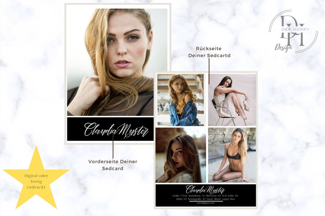 Setcard Example Model Sedcard Model Portfolio Modeling Agentur Karte - Etsy