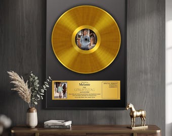 Digital Gold Record File • Last Minute Birthday Gift • Printable Poster • Personalized Photo Gift for Music Lovers