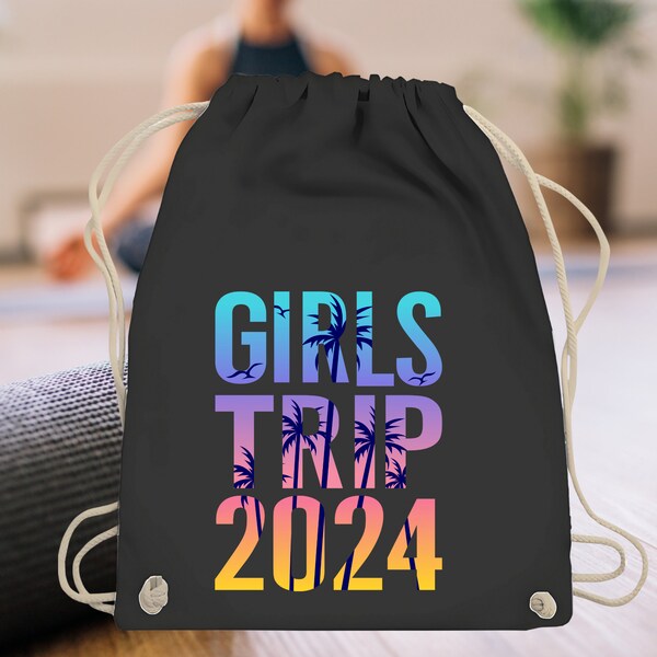 Turnbeutel "Girls Trip 2024" | Sommer Tasche für Mädelsausflug | 100% Baumwolle