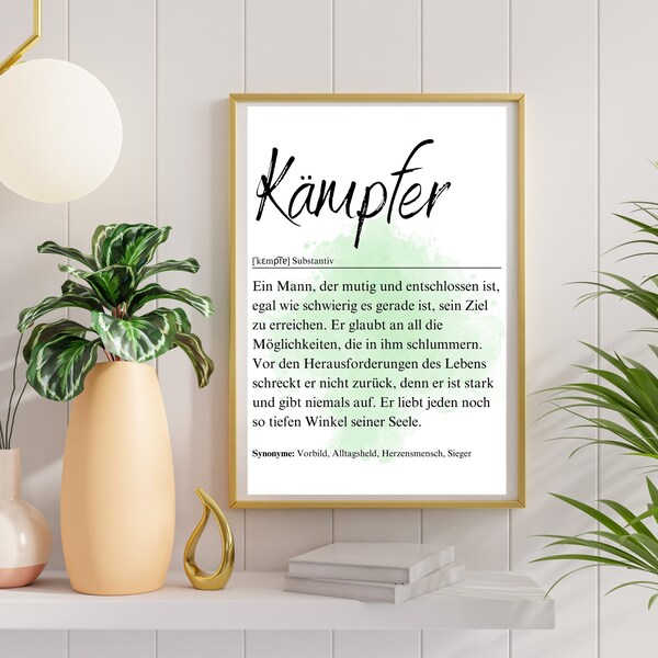 Kämpfer Definition - Sofortiger Download als Geschenk für Krebskämpfer