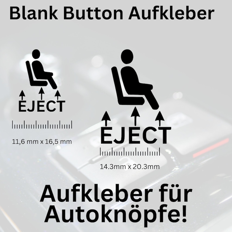 Car button stickers Blank Button Sticker Ejection Seat Eject image 2