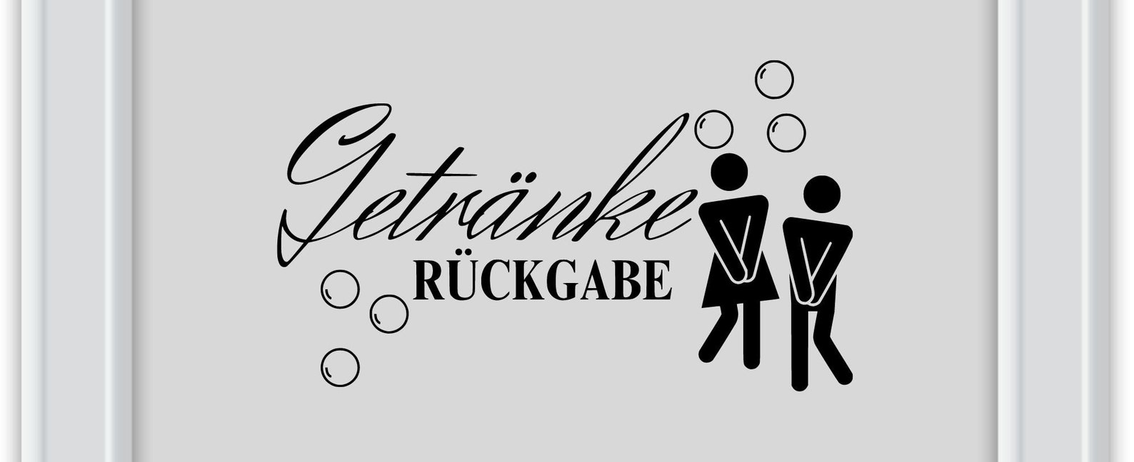 Getränke Rückgabe Aufkleber 25x18 Cm - Witziger Badaufkleber Schwarz