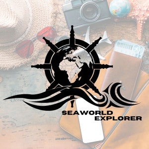 Sticker globe stuur Seaworld Explorer