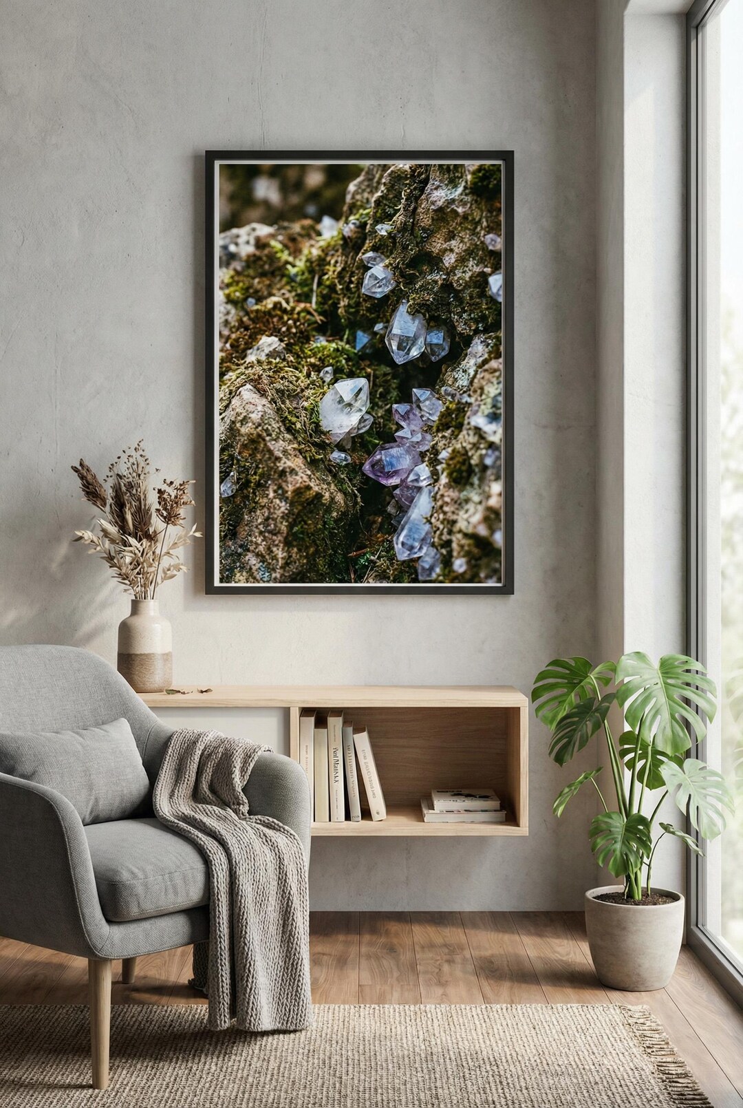 New Naturalism Poster Digital - Crystal & Moss Wall Art Download - Raw ...